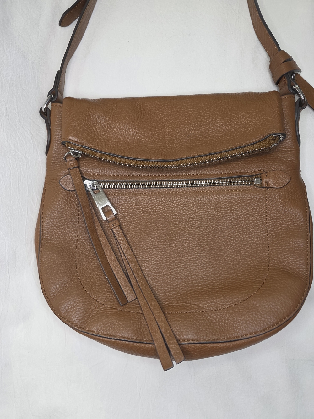 Vince Camuto Tala Leather Crossbody Bag – Dark Rum Brown - Picture 3 of 9